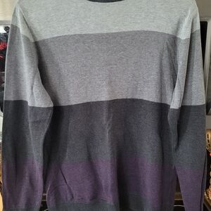 Quiksilver Kids Gray and Purple Striped Sweater